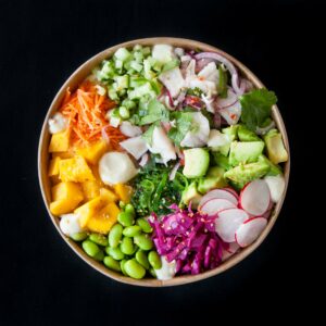 Pokébowl ceviche zeebaars
